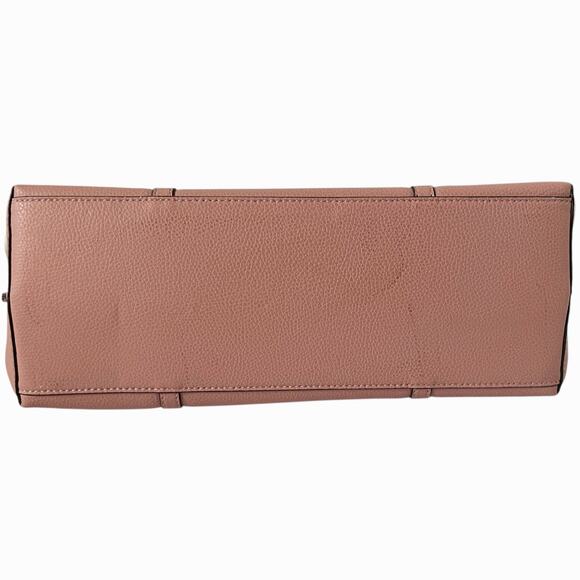 Tory Burch Perry 3 Compartment Tote Bag OS Blush Pink Pebbled Leather Laptop Zip - Picture 4 of 10